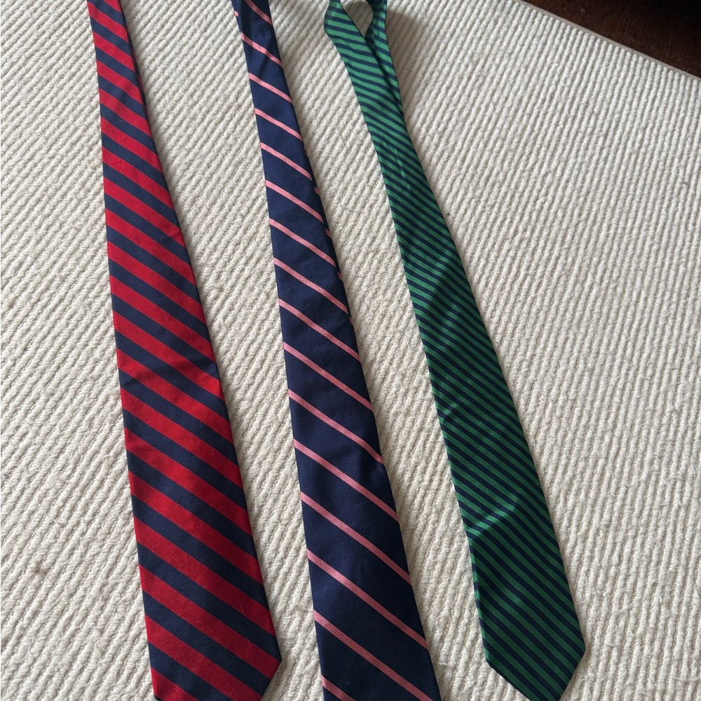 Brooks Brothers Striped Silk Ties - Red, Navy, Green